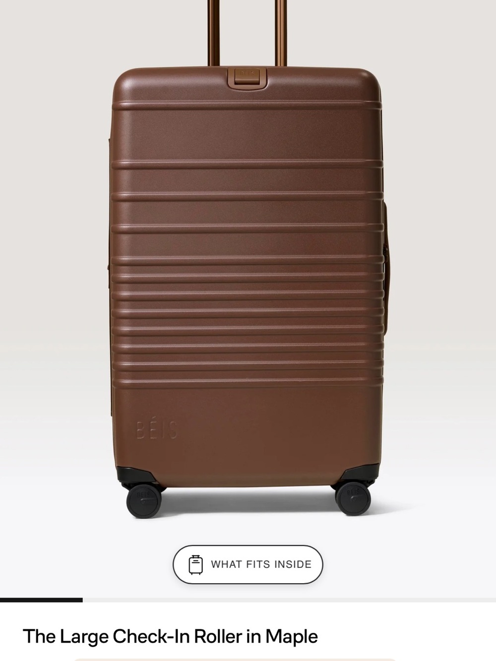 BEIS Large Check-In Roller in Maple Brown